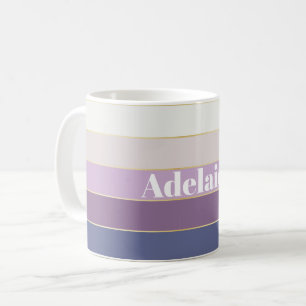 Lila goldfarbene Sommerfarbenblöcke Kaffeetasse