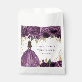 Lila Goldflorenprinzessin Quinceanera Geschenktütchen