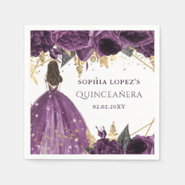 Lila Goldflorenprinzessin Quinceanera Serviette