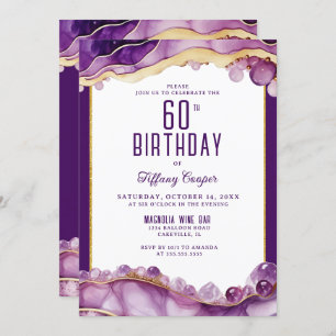 Lila Goldmarmor 60. Geburtstag Einladung
