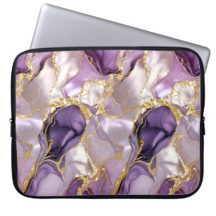 Lila Goldmarmor Laptop Hülle Luxus Case