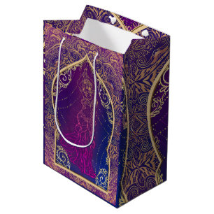 Lila- & Goldmarokkanisches Arabisches Bauchfisch-T Mittlere Geschenktüte