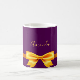 Lila Goldname Kaffeetasse