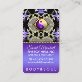 Lila Goldreflektion Mandala Holistische Heilung Visitenkarte