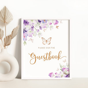 Lila Goldschmetterling signiert das Guestbook Poster