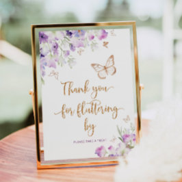 Lila Goldschmetterling Vielen Dank für Ihr Verstän Poster