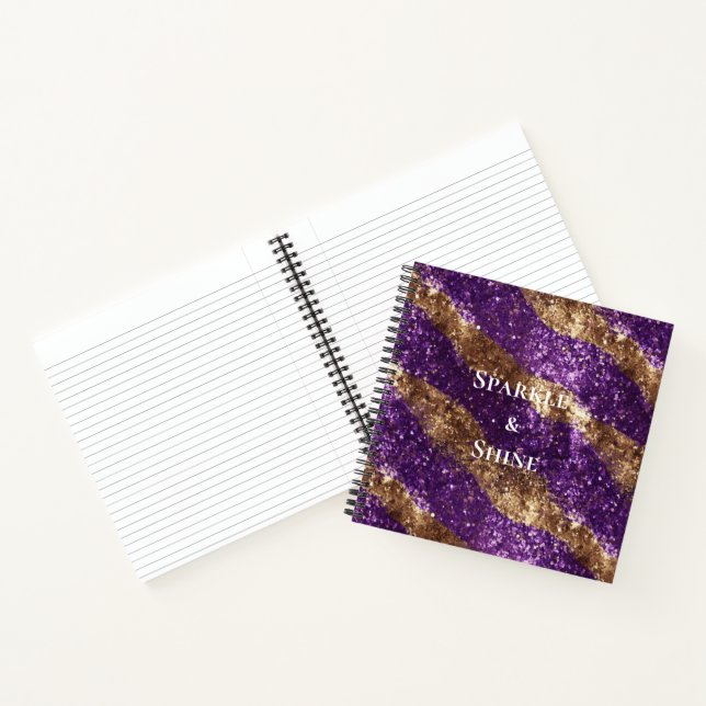 Lila Goldsparkle-Glitzer Notizbuch (Innenseite)