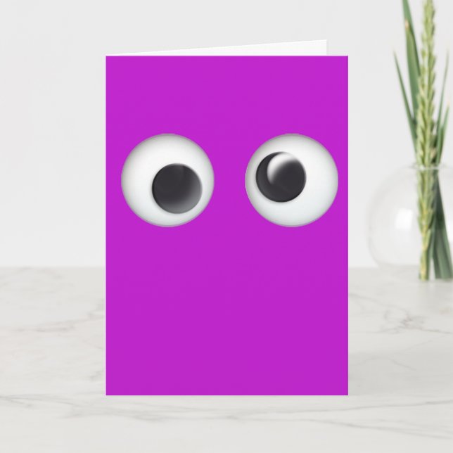 Lila Googly Eyes Happy Birthday Card Karte (Vorderseite)