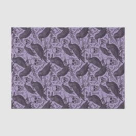 Lila Goth Skull & Raven, Midnight Macabre Seidenpapier