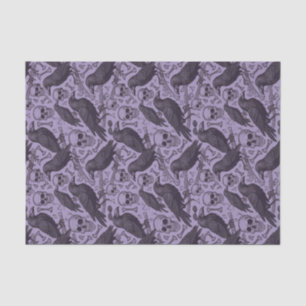 Lila Goth Skull & Raven, Midnight Macabre Seidenpapier