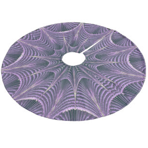 Lila Goth Spiderweb Halloween Fleece Weihnachtsbaumdecke