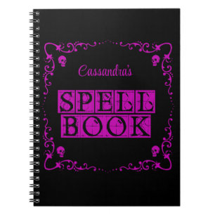 Lila Goth Zauberbuch Personalisiert Notizblock