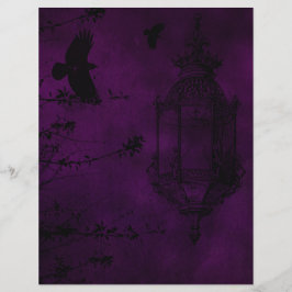 Lila Gothic Crows Scrapbook Paper