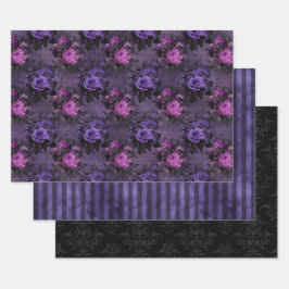 Lila Gothic Dunkel & Schwermütig Geschenkpapier Set