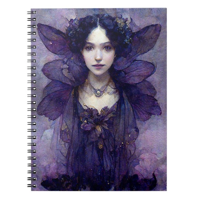 Lila Gothic Fairy Fantasy Art Notebook Notizblock (Vorderseite)
