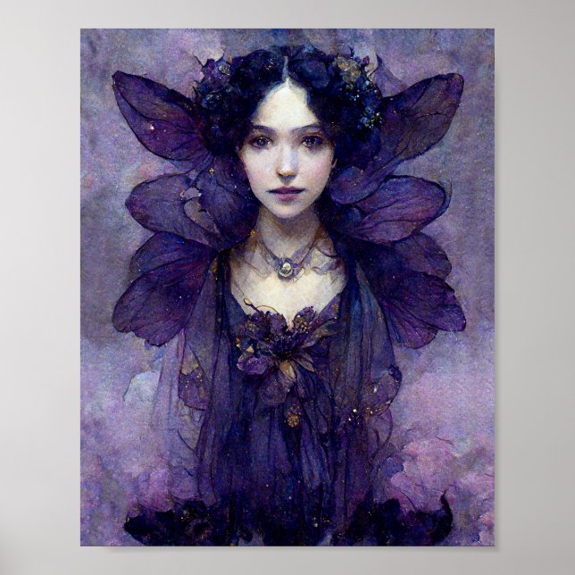 Lila Gothic Fairy Fantasy Art Poster (Vorne)