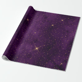 Lila Gothic Gold Star Wrapping Paper Geschenkpapier