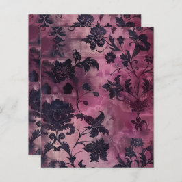 Lila Gothic Grunge Floral Scrapbook Paper
