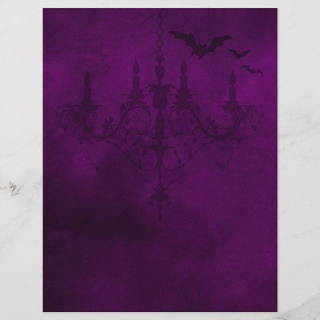 Lila Gothic Halloween-Papier (Vorderseite)
