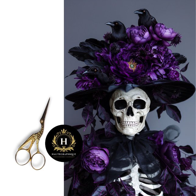 Lila Gothic Raven Skeleton Skull Decoupage Seidenpapier (Von Creator hochgeladen)