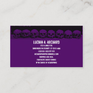 Lila Gothic Skulls Business Card Visitenkarte