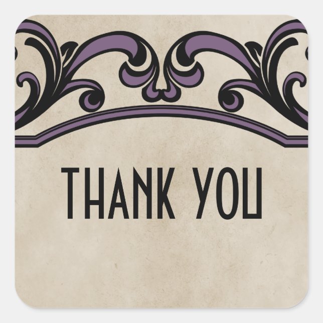Lila Gothic-Wirbel Danke, Stickers (Vorderseite)
