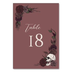 Lila Gothicische Hochzeit Tischnummernkarte Tischnummer
