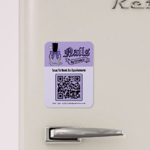 Lila gothischer Nageltechniker-QR-Code-Kühlschrank Magnet