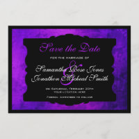 Lila gotische Hochzeit speichern Sie das Datum