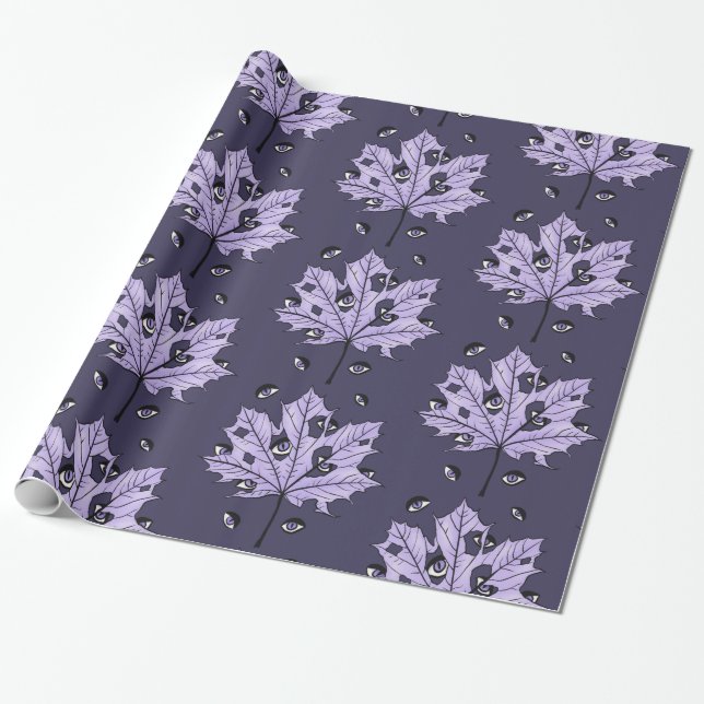 Lila Gotische Kunst mit sprichwörtlichem Leaf Geschenkpapier (Ungerollt)