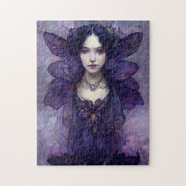 Lila Gotische Märchen Fantasie Art Jigsaw Puzzle (Vertikal)