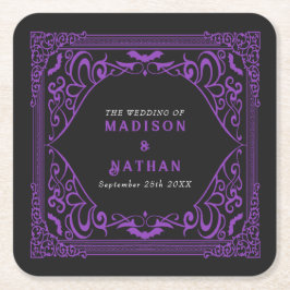 Lila gotische Vampirkathedrale Hochzeit Rechteckiger Pappuntersetzer