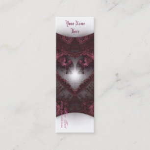 Lila gotisches Herz 001 Mini Visitenkarte