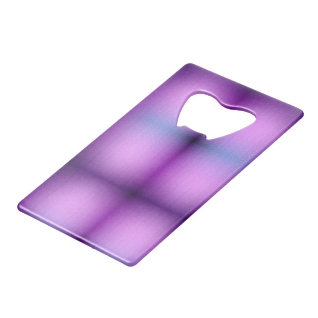 Lila Gradient Flaschenöffnerkarte  Geldbeutel Flaschenöffner (Vorderseite Schrägansicht)