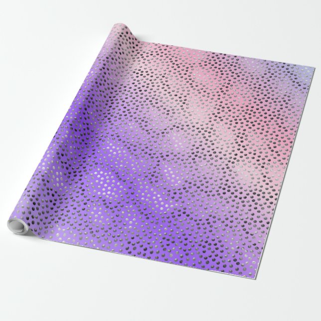 LILA GRADIENT POLKA DOTS TRENDY PATTERN GESCHENKPAPIER (Ungerollt)