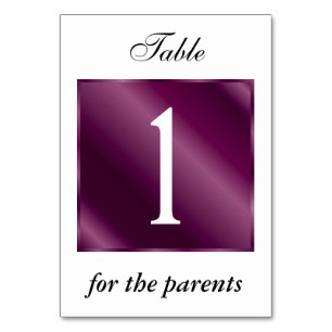 Lila Gradient Table Cards Tischnummer