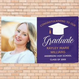 Lila Graduate Senior Foto Graduation Party Banner