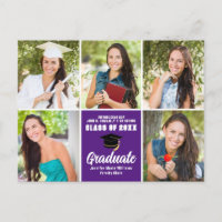 Lila Graduiertenfoto Collage Moderner Abschluss