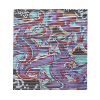 Lila Graffiti auf dem Verschluss Notizblock