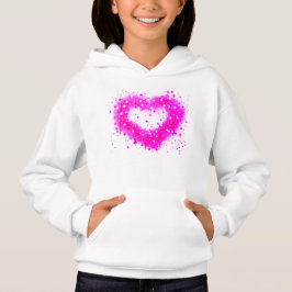 Lila Graffiti-Herz Hoodie