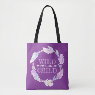Lila Grafiktasche für Wildkinder