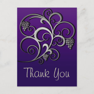 Lila Grapevine & Traubes Retro Kunst, Dichtung und Postkarte