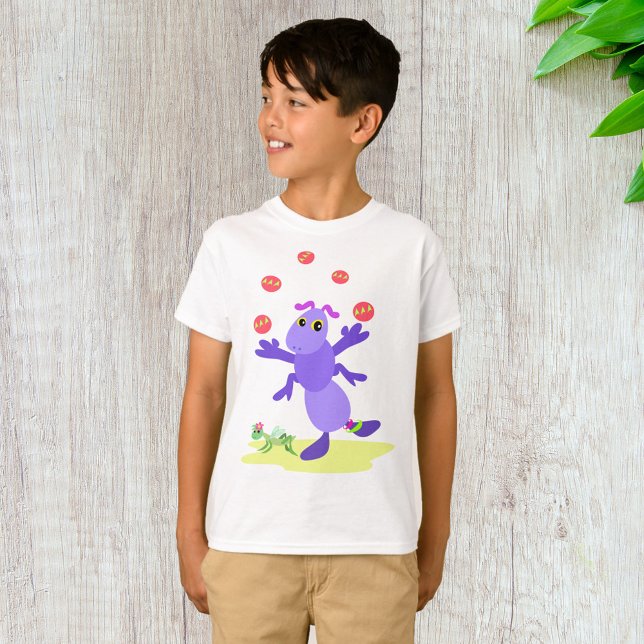 Lila Grasshopper-Guggling-Fun-Kreatur T-Shirt (Von Creator hochgeladen)