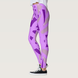 Lila Grau Art Deco Muster Yoga Leggings