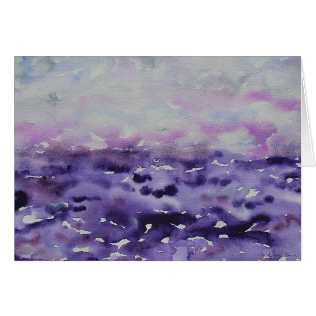 Lila Grau Impressionist Watercolor Landschaft (Vorderseite (Horizontal))