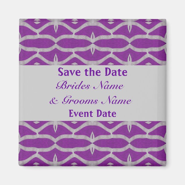 lila grau Save the Date Magnet (Vorne)