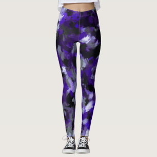 Lila, grau, schwarz und blau Abstrakt Leggings