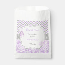 Lila & grau Zickzack Ballerina Babydusche