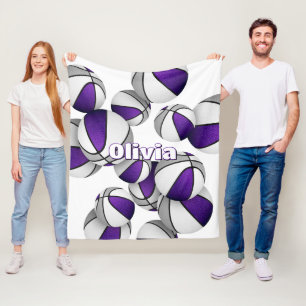 lila graue Basketballmannschaft farbenfrohe Sportd Fleecedecke