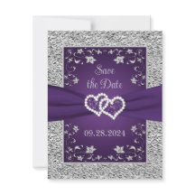 Lila, graue Liebe Herz Hochzeit speichern das Datu